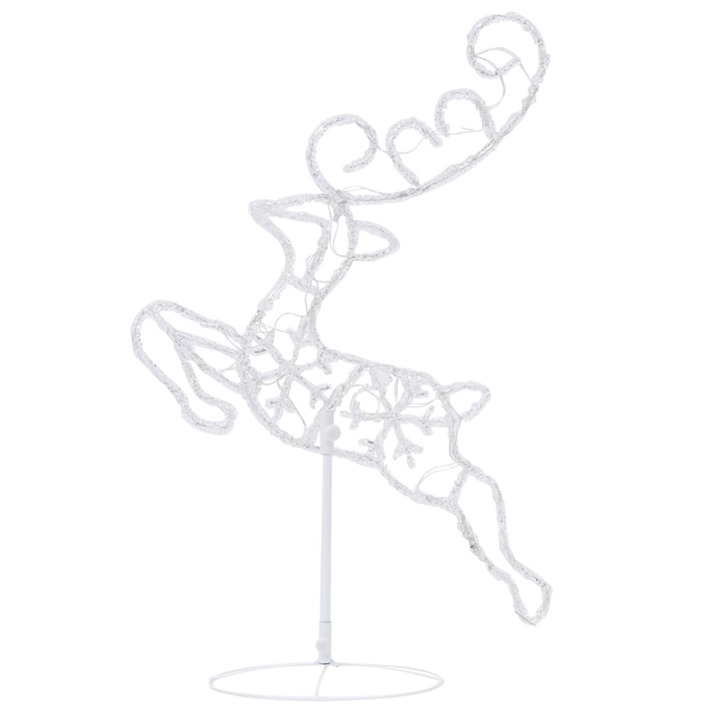 vidaXL Kalėdinė ekspozicija elniai ir rogės, spalvota, 260x21x87cm