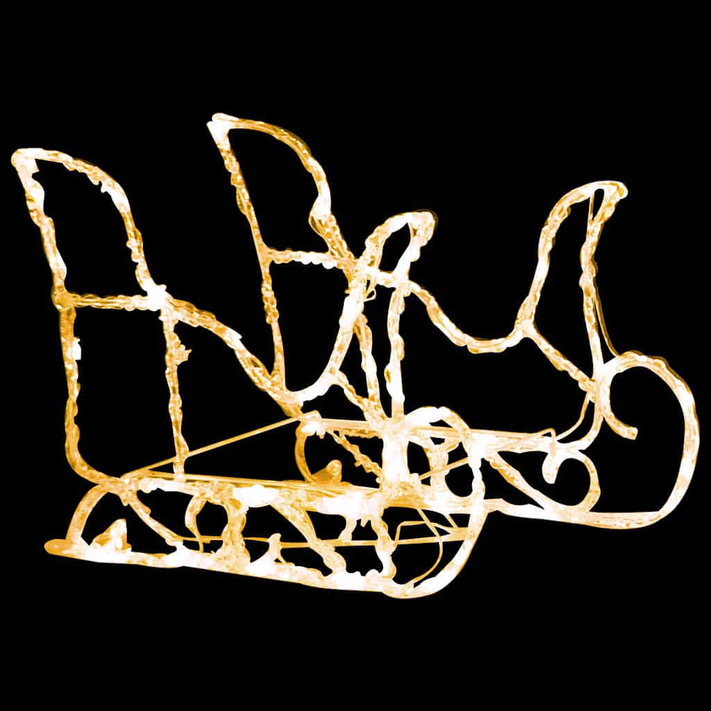 vidaXL Kalėdų dekoracija elniai ir rogės, 130cm, akrilas, 160 LED