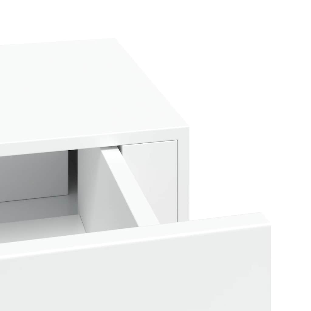 Sieninė lentyna su stalčiumi, baltos spalvos, 60x23,5x10cm, MDF