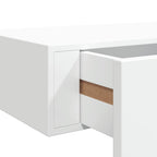 Sieninė lentyna su stalčiumi, baltos spalvos, 60x23,5x10cm, MDF
