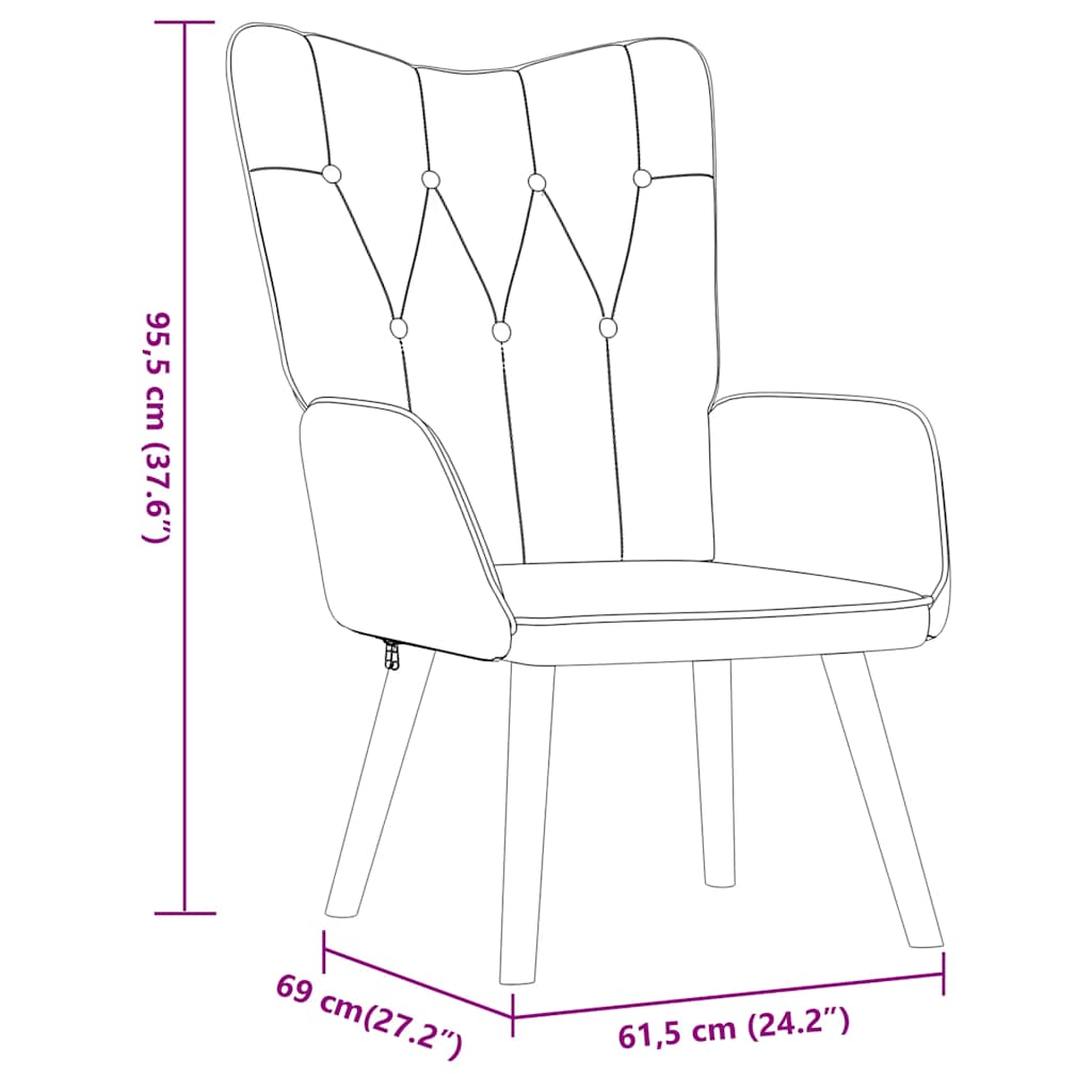 Poilsio kėdė su pakoja, tamsiai pilka, audinys