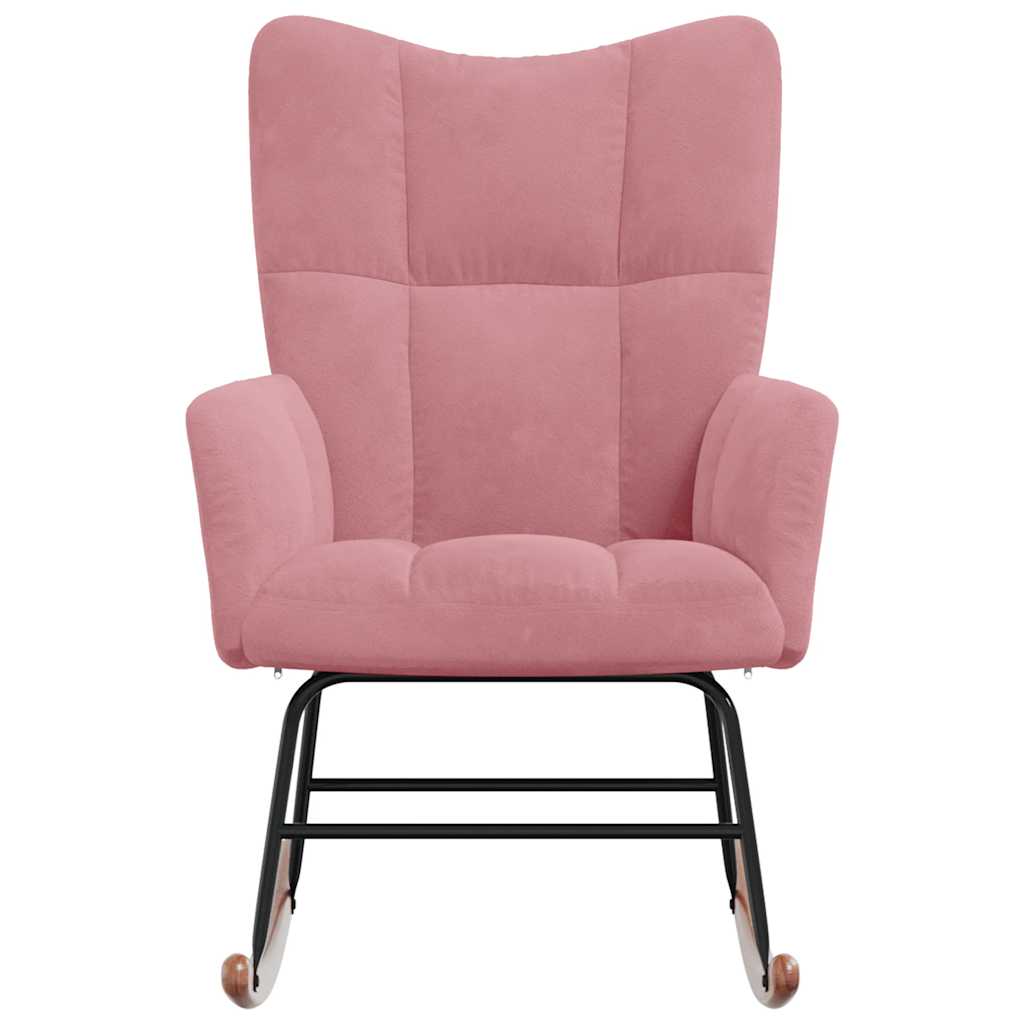 Supama kėdė, rožinės spalvos, aksomas