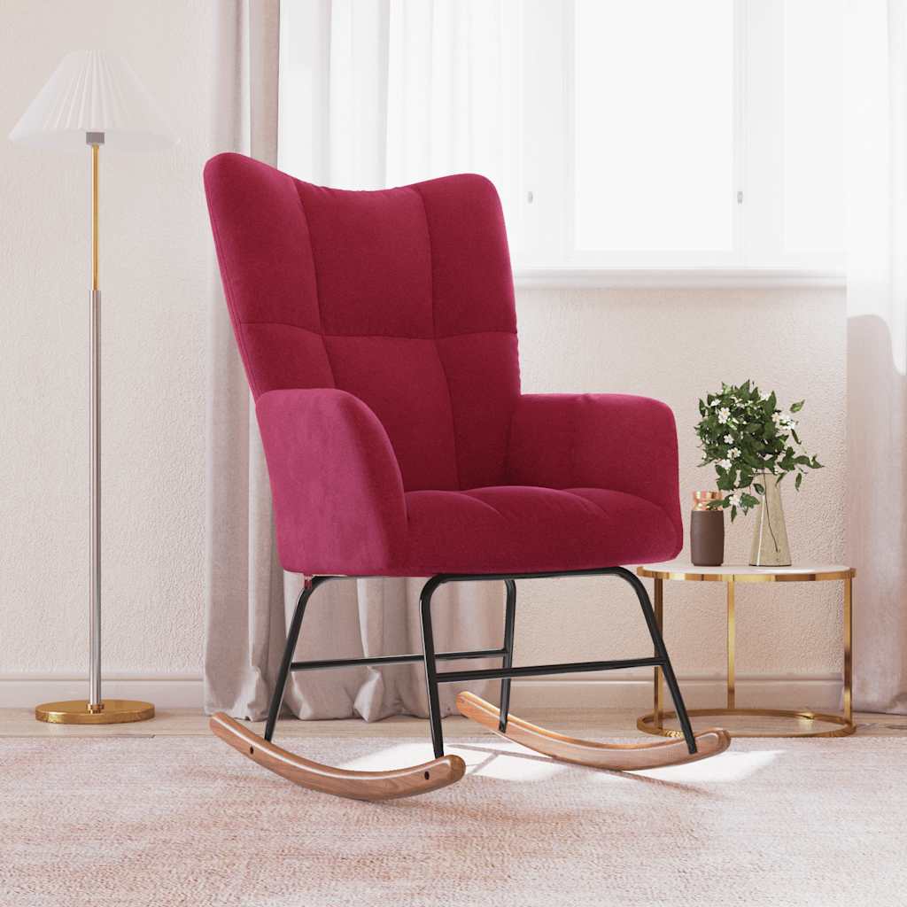 Supama kėdė, raudonojo vyno spalvos, aksomas