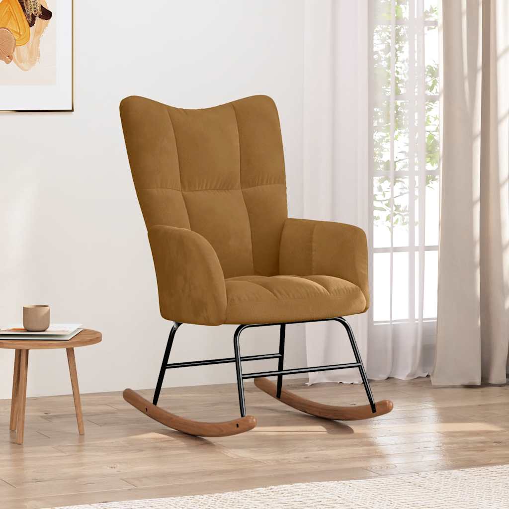 Supama kėdė, rudos spalvos, aksomas