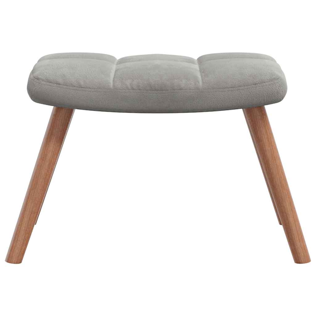 Supama kėdė su pakoja, šviesiai pilkos spalvos, aksomas