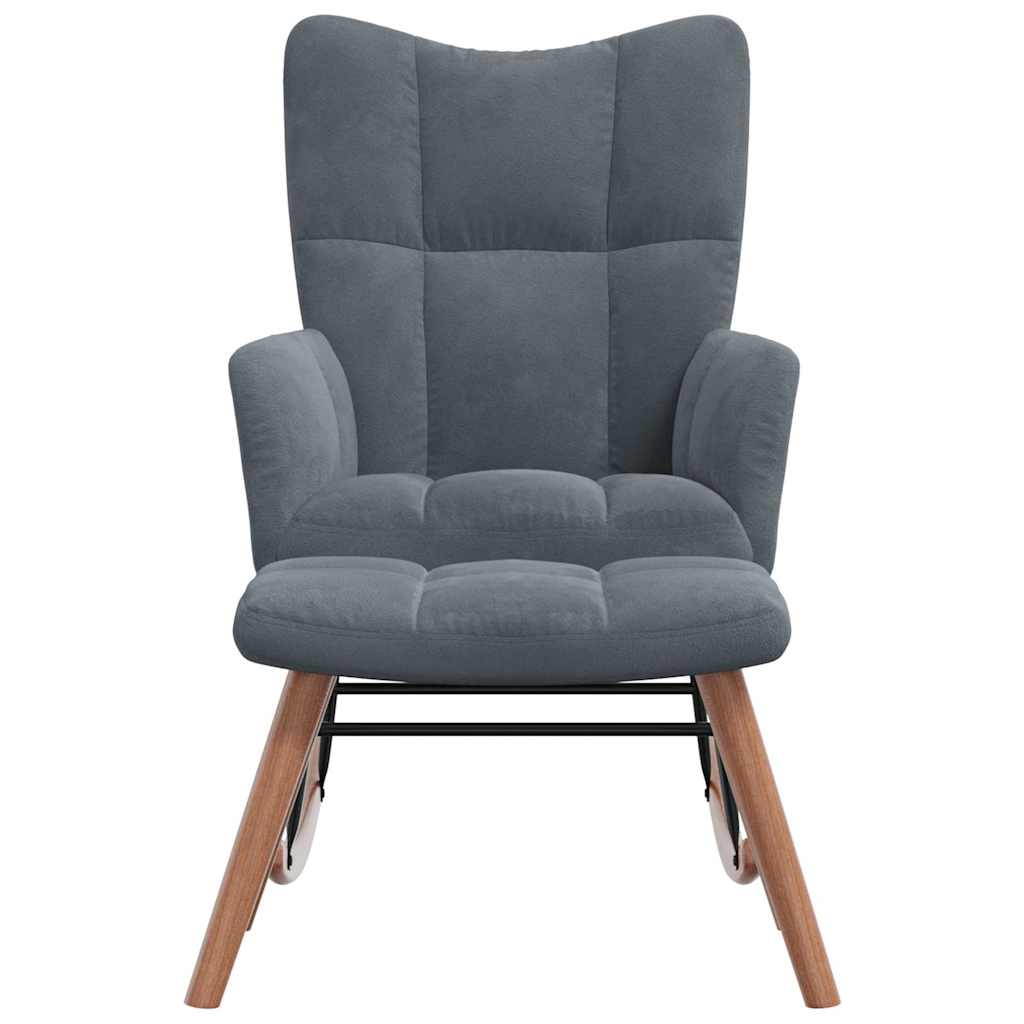 Supama kėdė su pakoja, tamsiai pilkos spalvos, aksomas