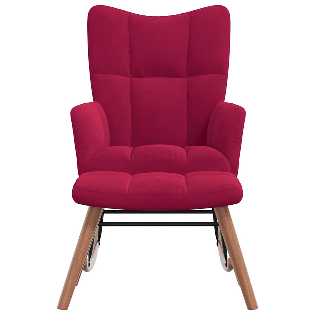 Supama kėdė su pakoja, raudonojo vyno spalvos, aksomas