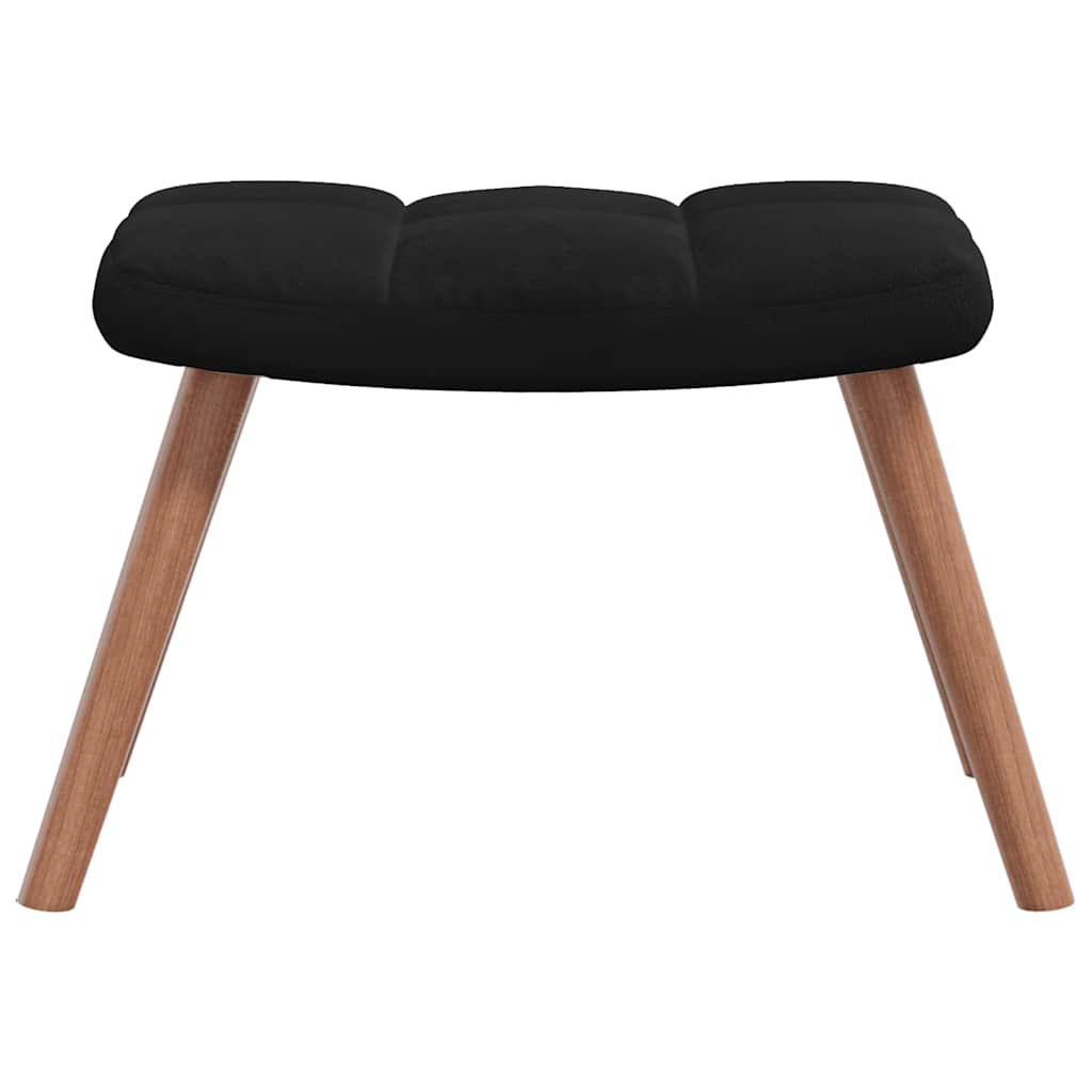 Supama kėdė su pakoja, juodos spalvos, aksomas