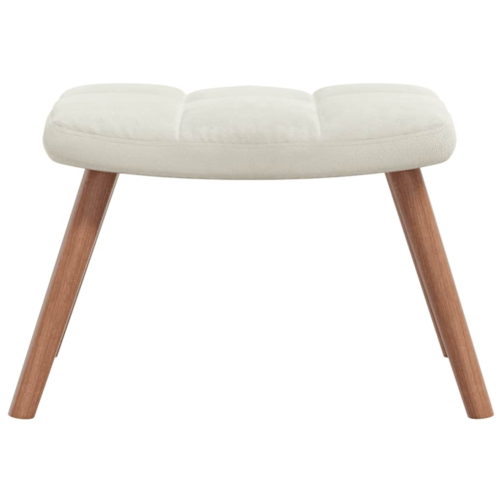 Supama kėdė su pakoja, kreminės baltos spalvos, aksomas