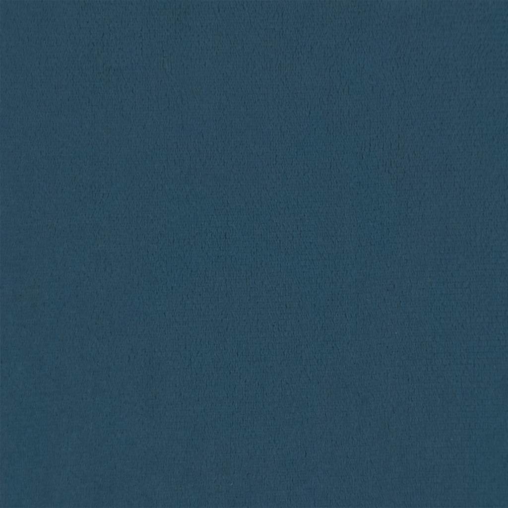 Supamoji kėdė su taburetėle, mėlynas aksomas