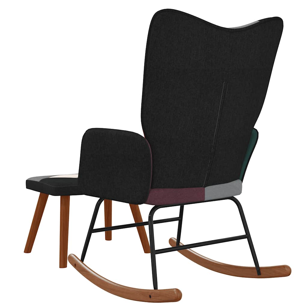 Supama kėdė su pakoja, audinys, skiautinio dizaino