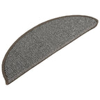 Laiptų kilimėliai, 15 vnt., pilki, 56x17x3 cm, pusapvaliai