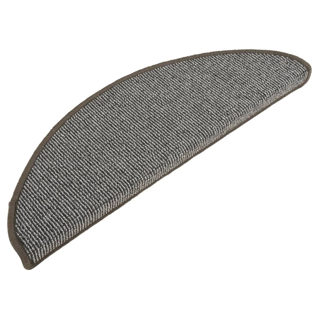 Laiptų kilimėliai, 15 vnt., pilki, 65x21x4 cm, dideli, pusapvaliai