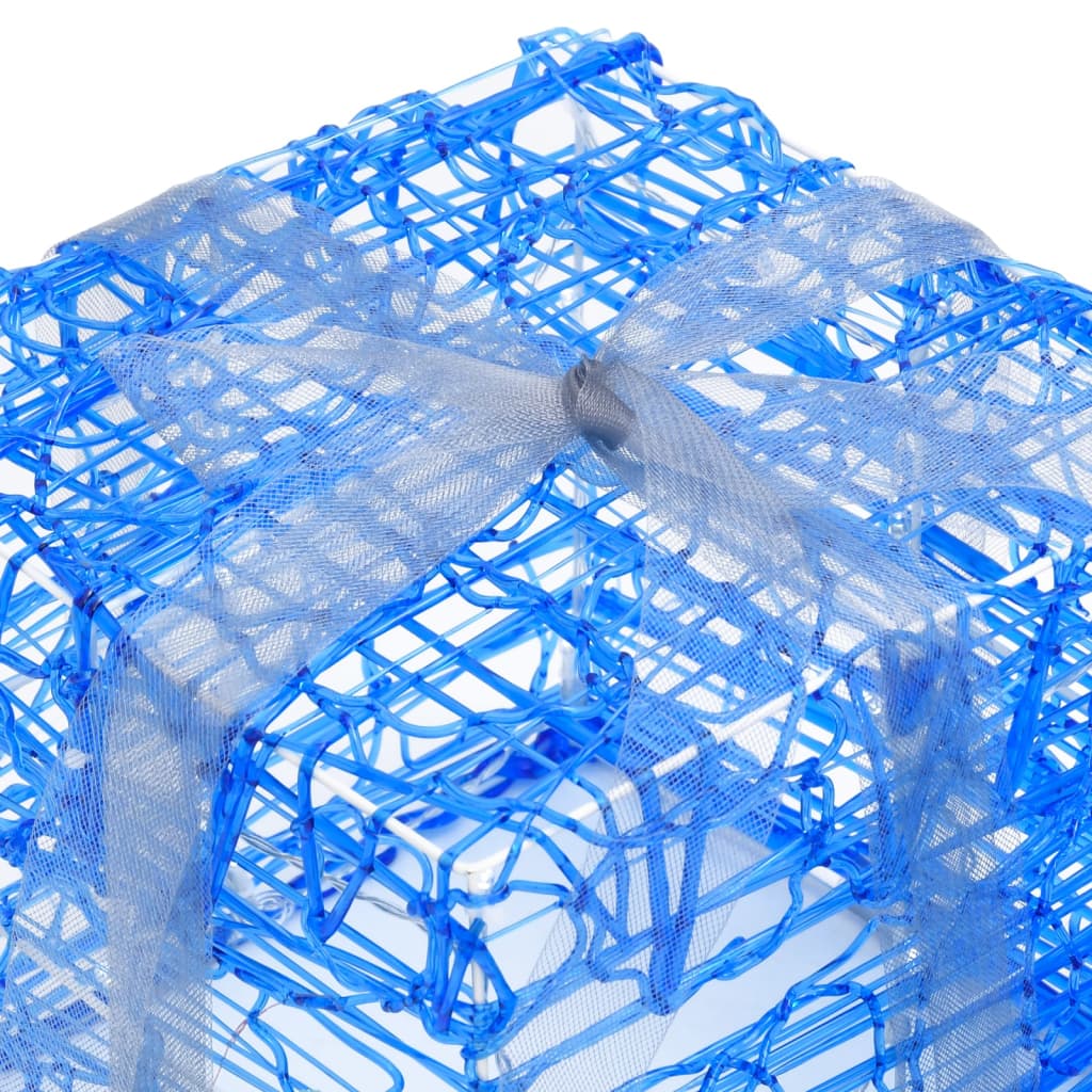 vidaXL Kalėdų dekoracija dovanų dėžutės, 3vnt., šaltos baltos, akrilas