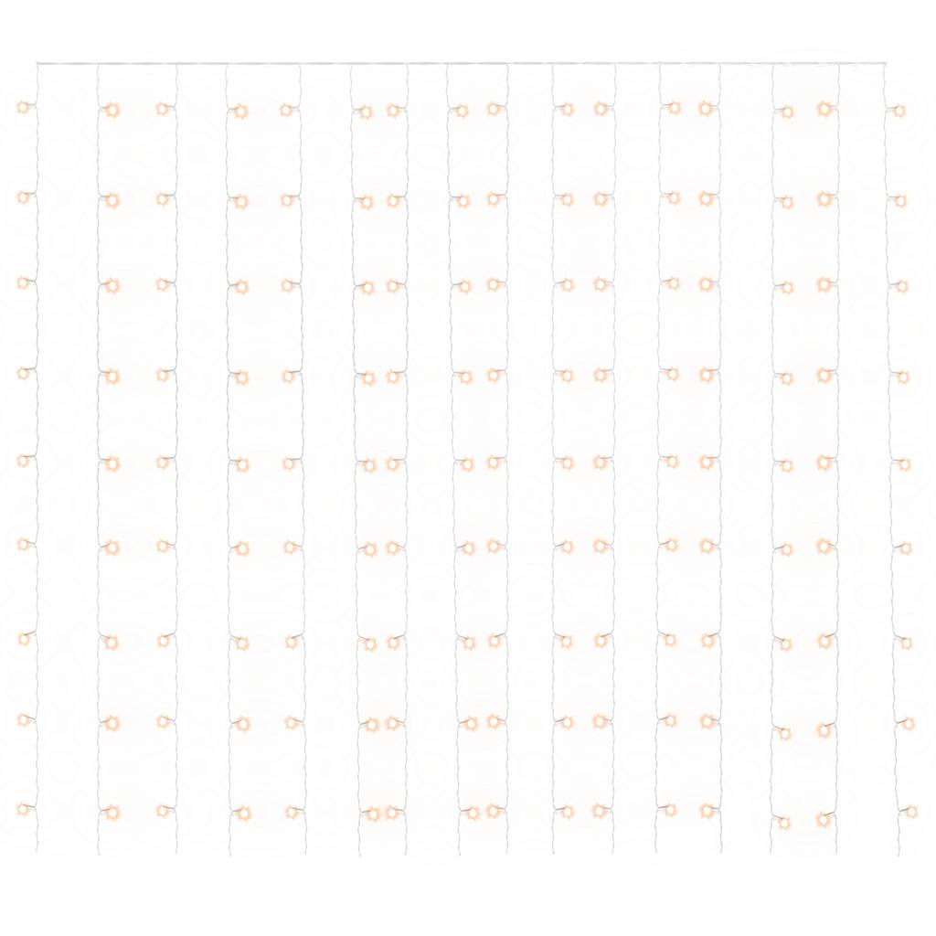 LED lempučių užuolaida, 3x3m, 300 šiltų baltų LED lempučių