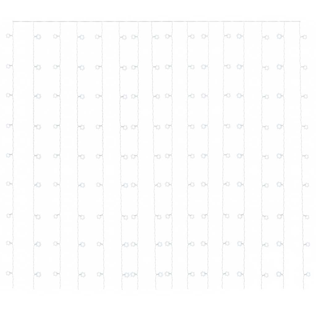 LED lempučių užuolaida, 3x3m, 300 šaltų baltų LED lempučių