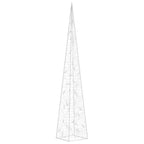 Akrilinė LED dekoracija kūgis, šaltos baltos spalvos, 90cm