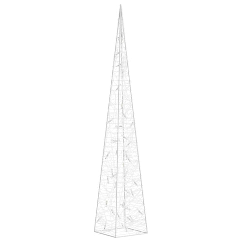 Akrilinė LED dekoracija kūgis, šaltos baltos spalvos, 90cm
