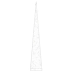 Akrilinė LED dekoracija kūgis, šaltos baltos spalvos, 90cm