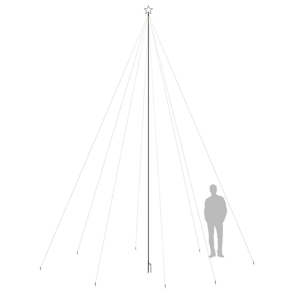 vidaXL LED Kalėdų eglutė Vidinė Lauko 1300 LED Mėlyna 8 m