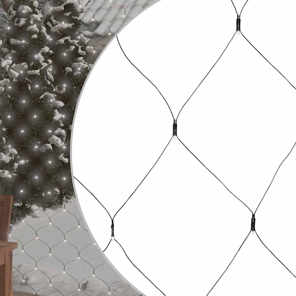 Kalėdinių lempučių tinklas, 3x2m, 204 šaltos baltos LED