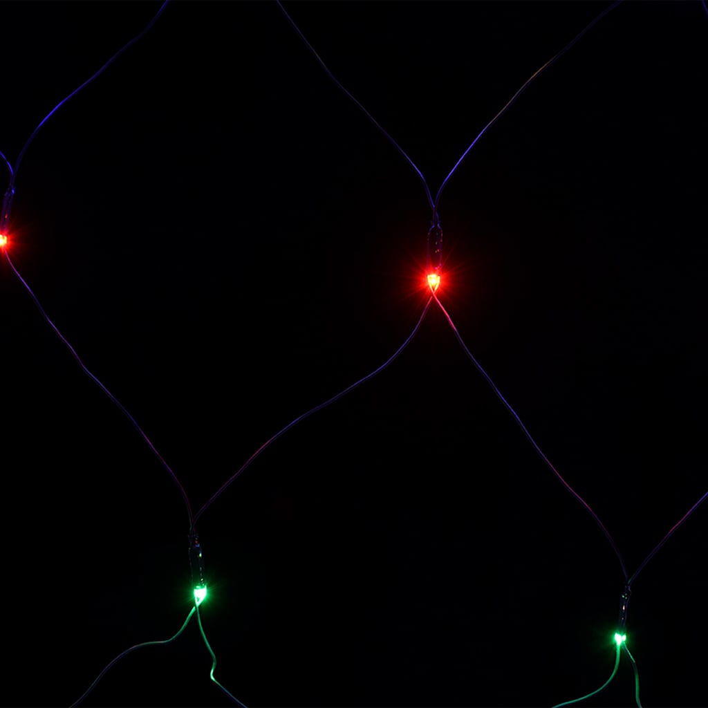 Kalėdinių lempučių tinklas, 3x2m, 204 įvairių spalvų LED