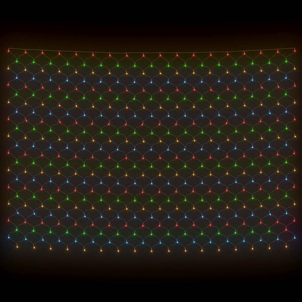 Kalėdinių lempučių tinklas, 3x3m, 306 įvairių spalvų LED