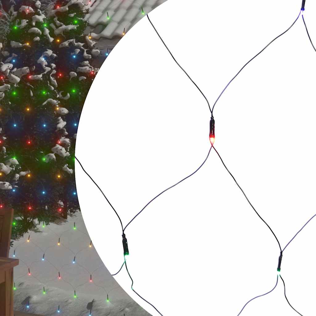 Kalėdinių lempučių tinklas, 4x4m, 544 įvairių spalvų LED