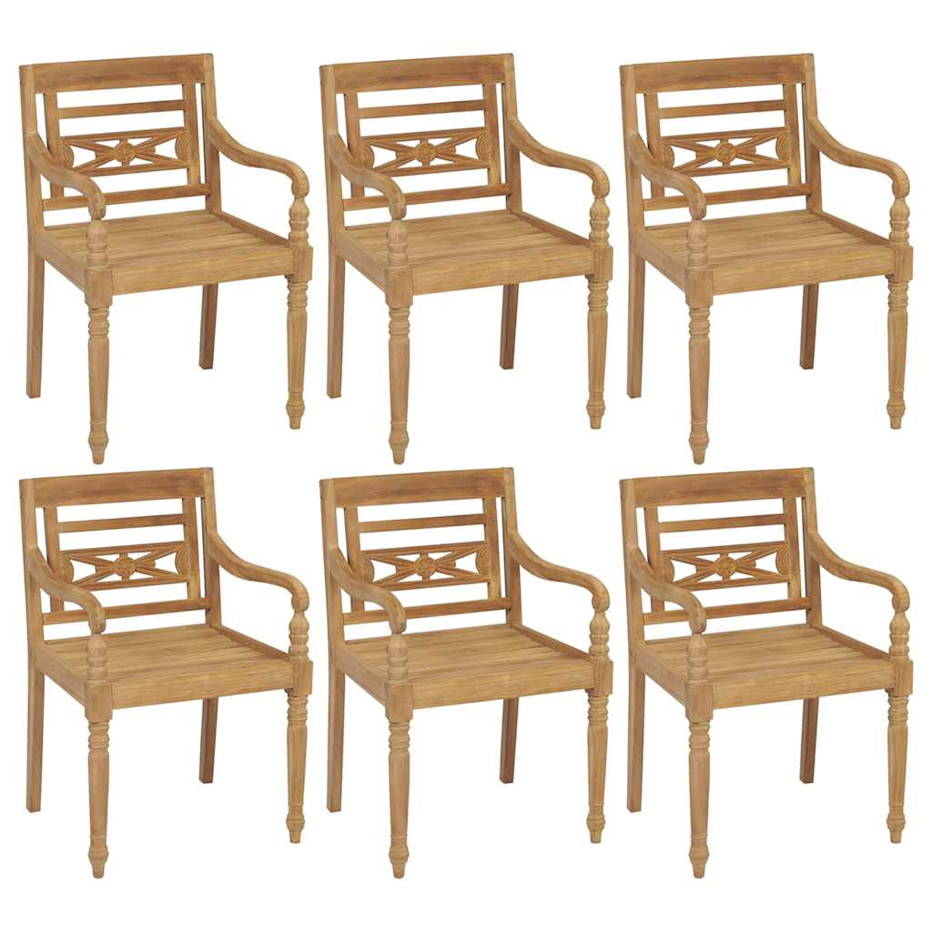 Batavia kėdės, 4vnt., tikmedžio medienos masyvas (2x43051)