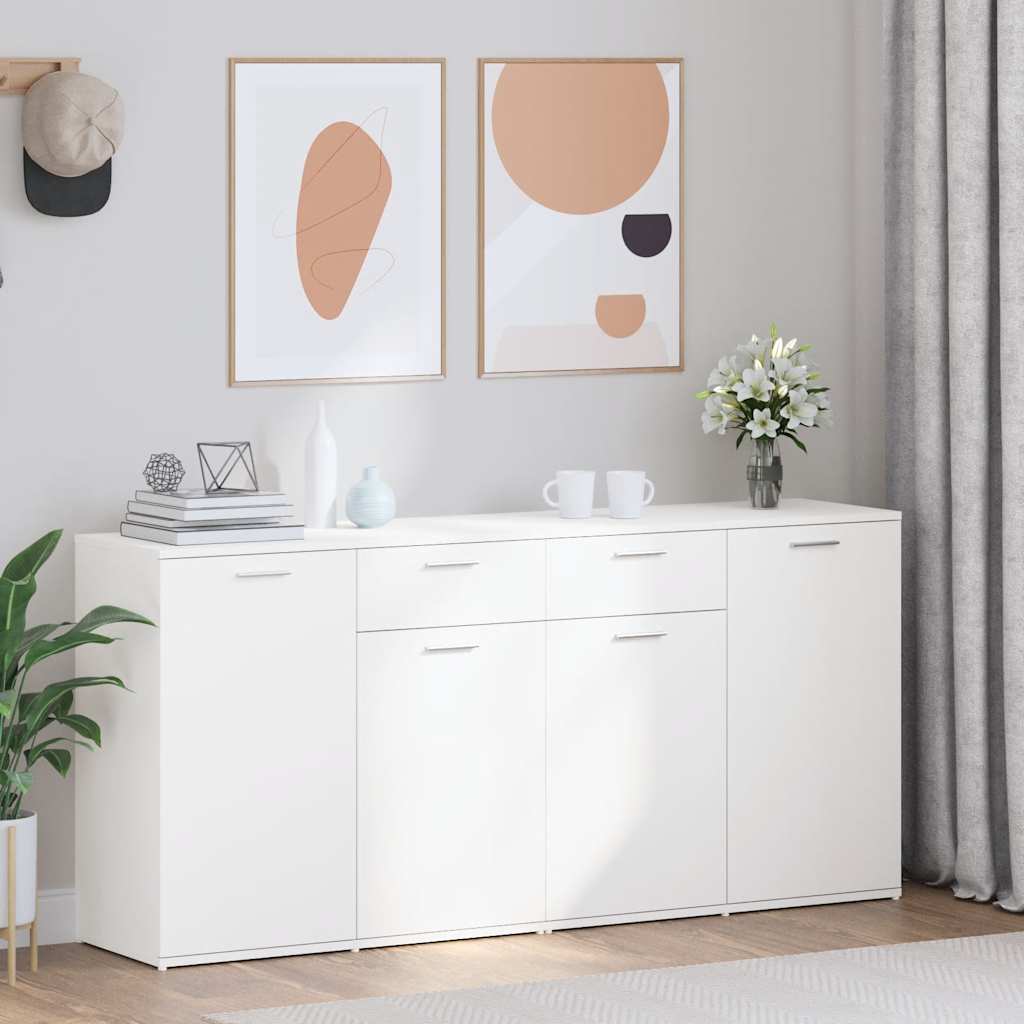 Šoninė spintelė, baltos spalvos, 160x36x75cm, apdirbta mediena