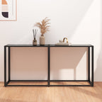 Konsolinis staliukas, juodas, 160x35x75,5cm, stiklas