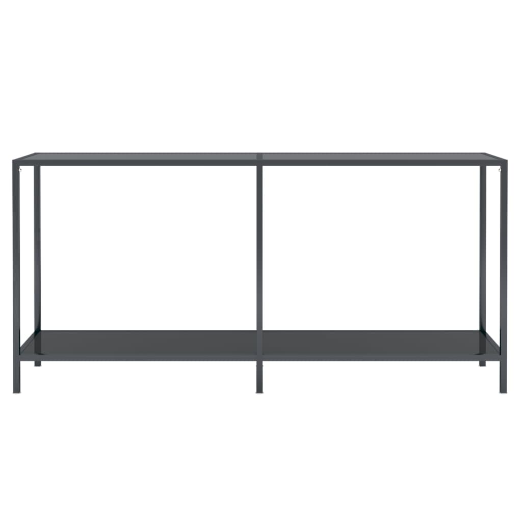 Konsolinis staliukas, juodas, 160x35x75,5cm, grūdintas stiklas