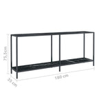 Konsolinis staliukas, juodas, 180x35x75,5cm, grūdintas stiklas