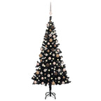 Dirbtinė Kalėdų eglutė su žaisliukais, juoda, 150cm, PVC