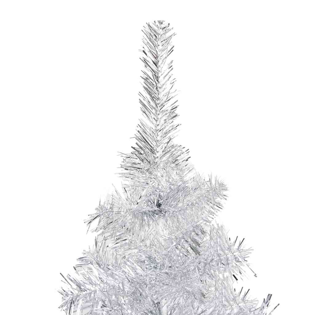 Dirbtinė Kalėdų eglutė su žaisliukais, sidabrinė, 150cm, PET