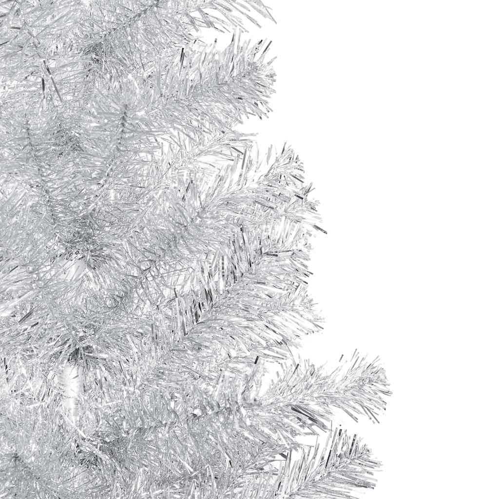 Dirbtinė Kalėdų eglutė su žaisliukais, sidabrinė, 150cm, PET