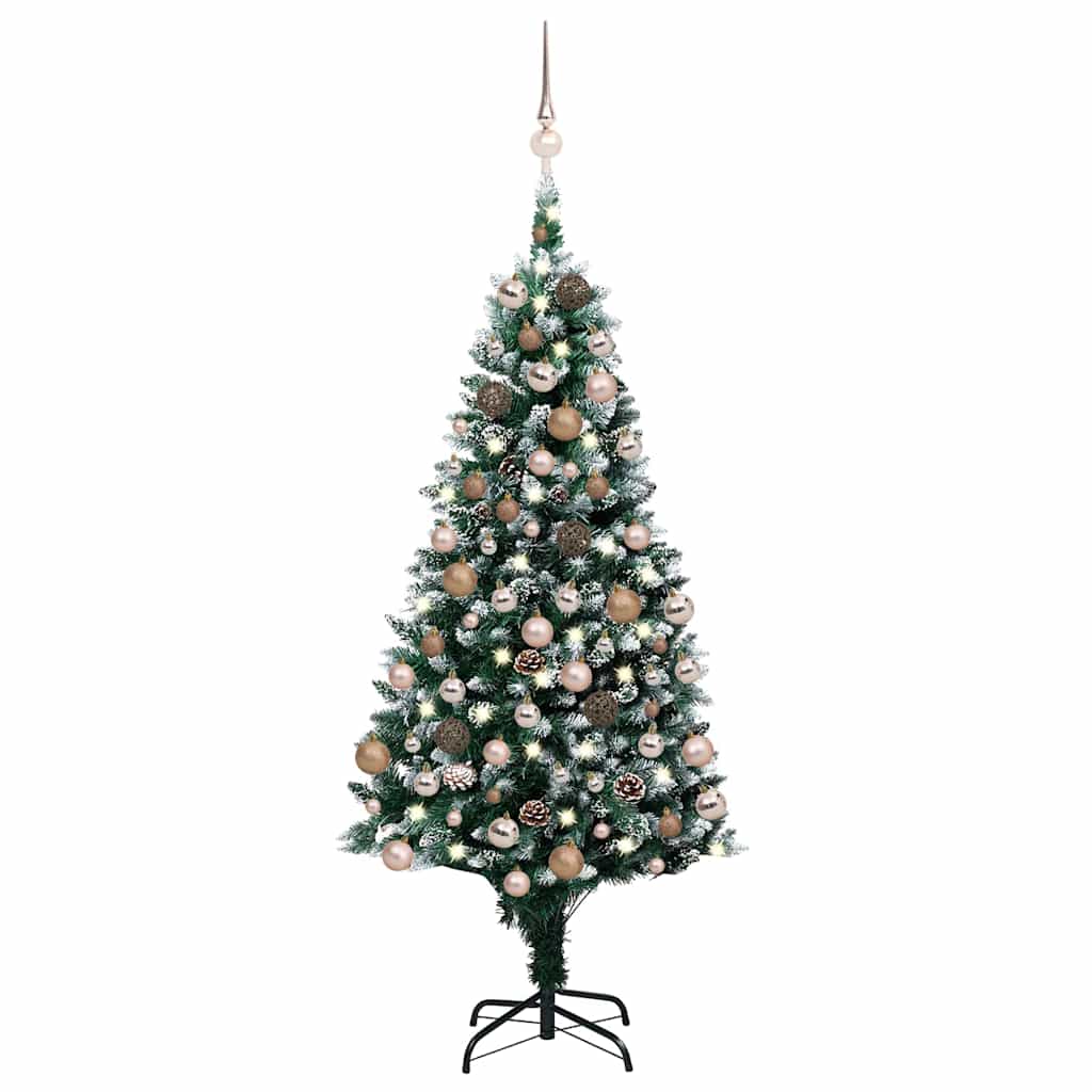 Dirbtinė Kalėdų eglutė su žaisliukais ir kankorėžiais, 150cm