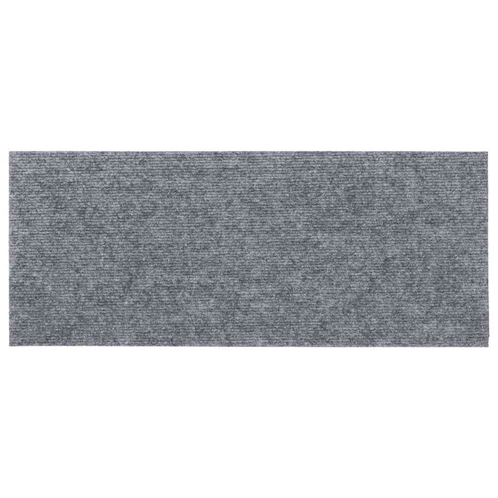 Laiptų kilimėliai, lipnūs, 15 vnt., 60x25 cm, šviesiai pilki, stačiakampiai