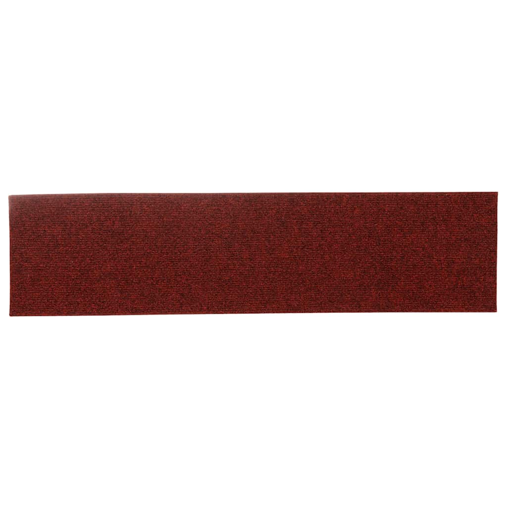 Laiptų kilimėliai, lipnūs, 15 vnt., 76x20 cm, bordo raudoni, stačiakampiai