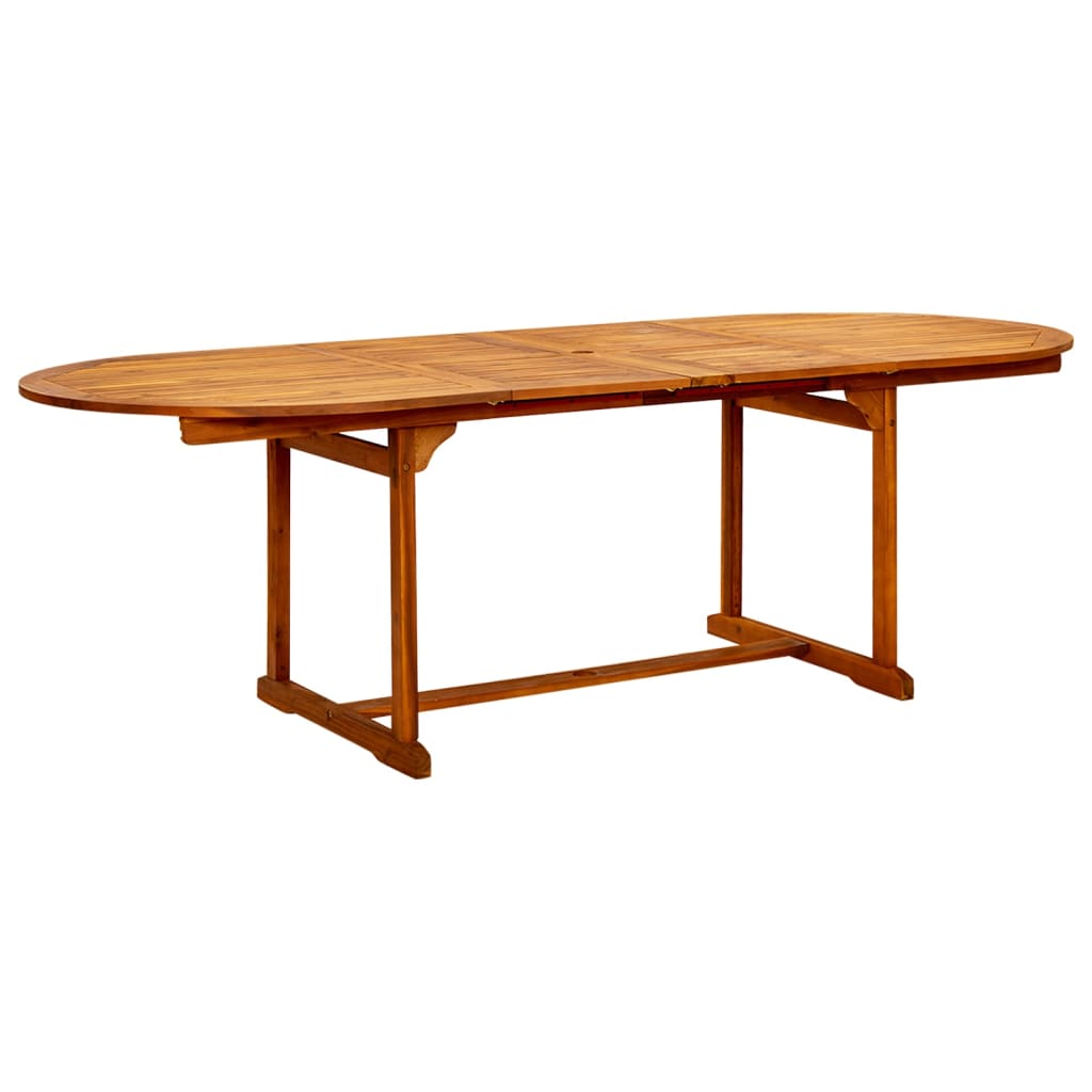 Sodo valgomojo komplektas, 7 dalių, akacijos medienos masyvas, 160-240 cm