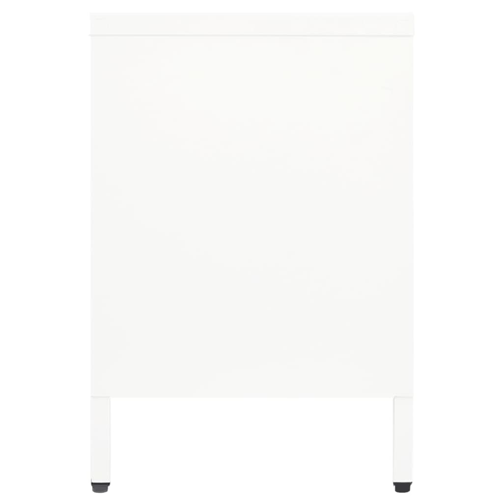 Televizoriaus spintelė, balta, 105x35x52cm, plienas ir stiklas