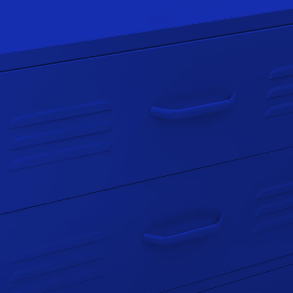 Komoda su stalčiais, tamsiai mėlyna, 80x35x101,5cm, plienas