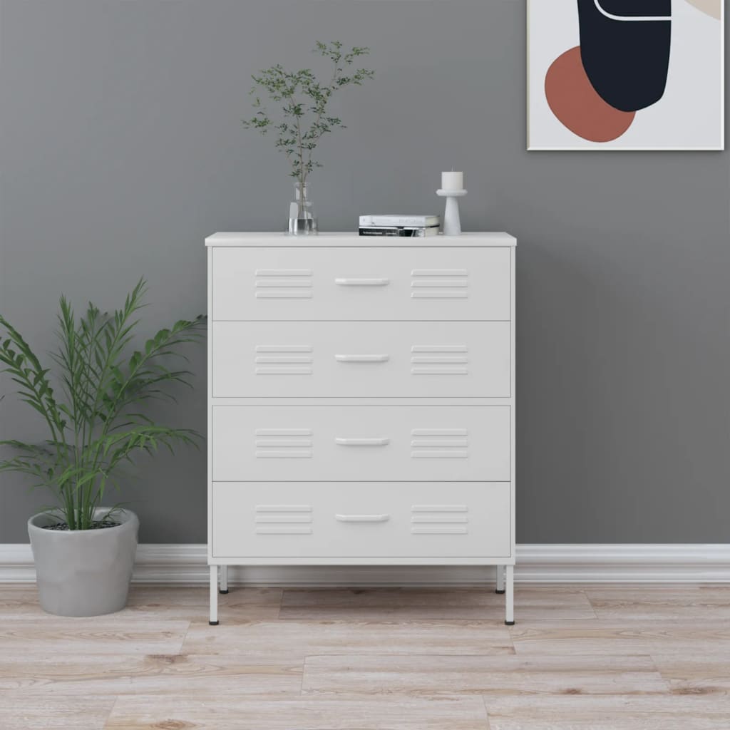 Komoda, balta, 80x35x101,5cm, plienas