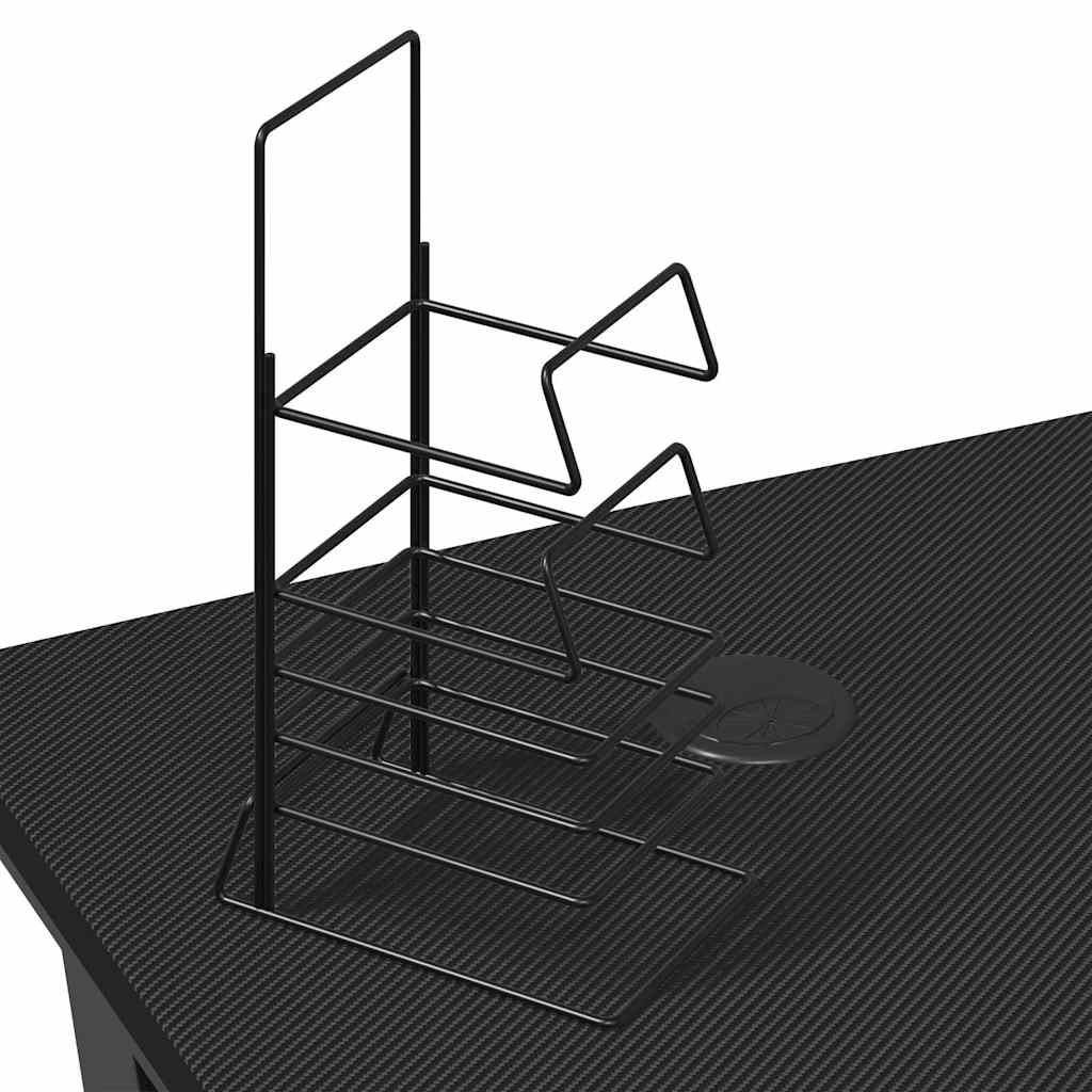 Žaidimų stalas su K formos kojelėmis, juodas, 90x60x75cm