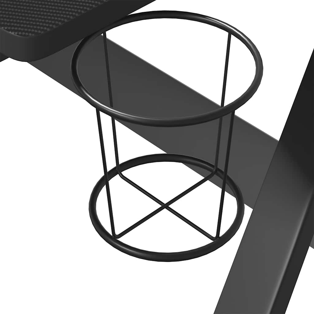 Žaidimų stalas su ZZ formos kojelėmis, juodas, 90x60x75cm