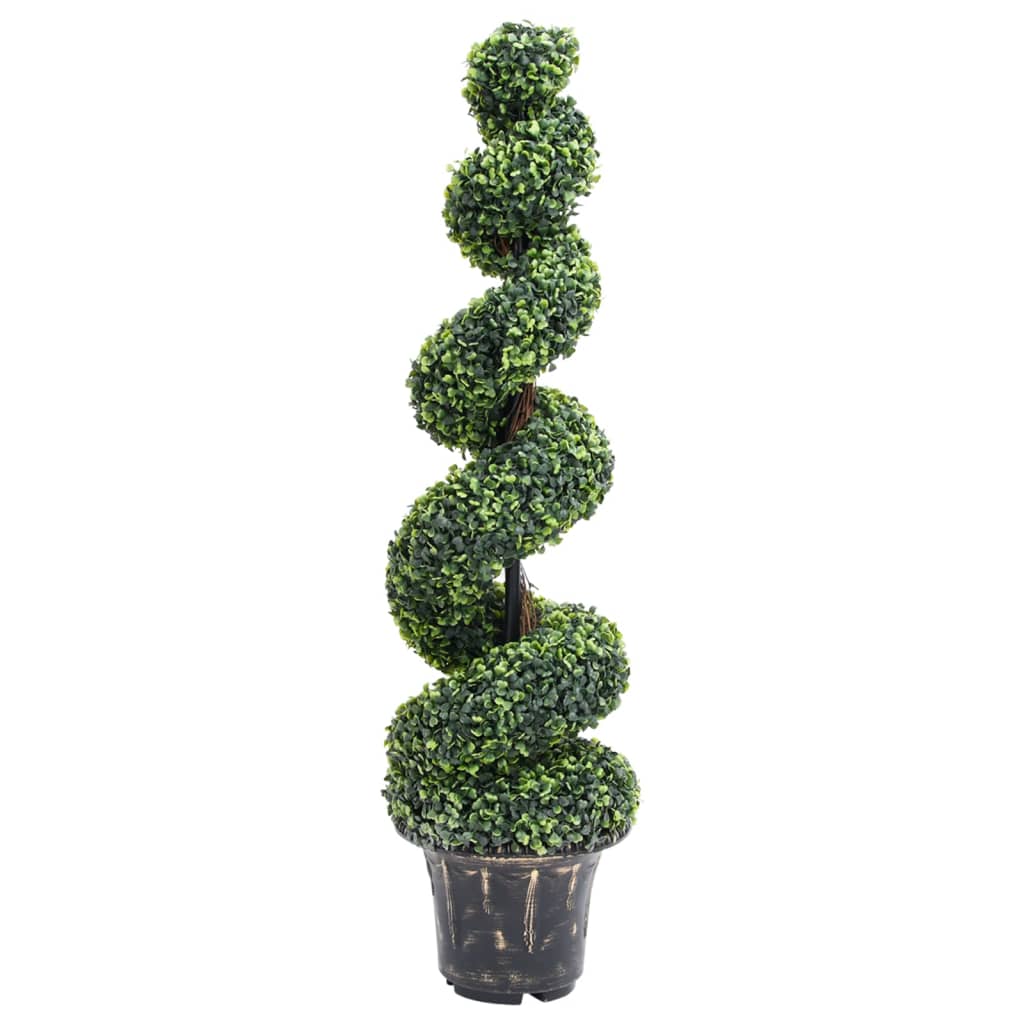 Dirbtinis buksmedis vazone, žalias, 7cm, spiralės formos