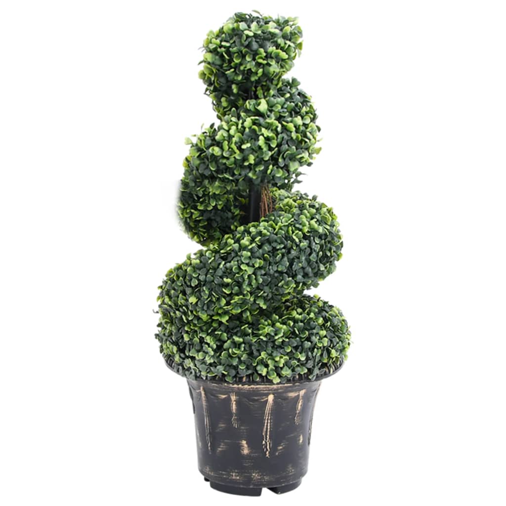 Dirbtinis buksmedis vazone, žalias, 7cm, spiralės formos