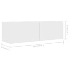 Televizoriaus spintelės, 3vnt., baltos, apdirbta mediena