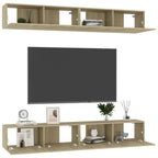 Televizoriaus spintelės, 4vnt., ąžuolo, 100x30x30cm, mediena