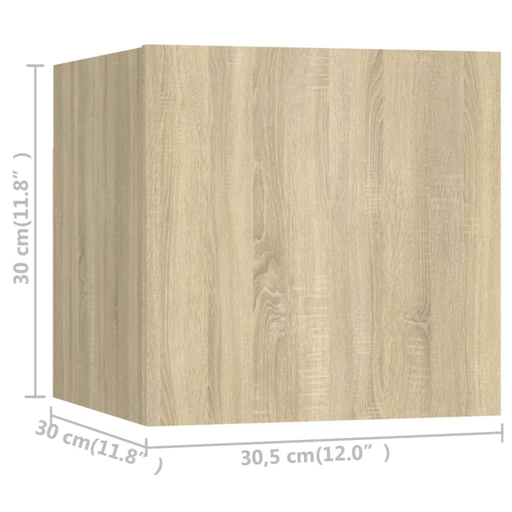 Televizoriaus spintelių komplektas, 6 dalių, ąžuolo, mediena